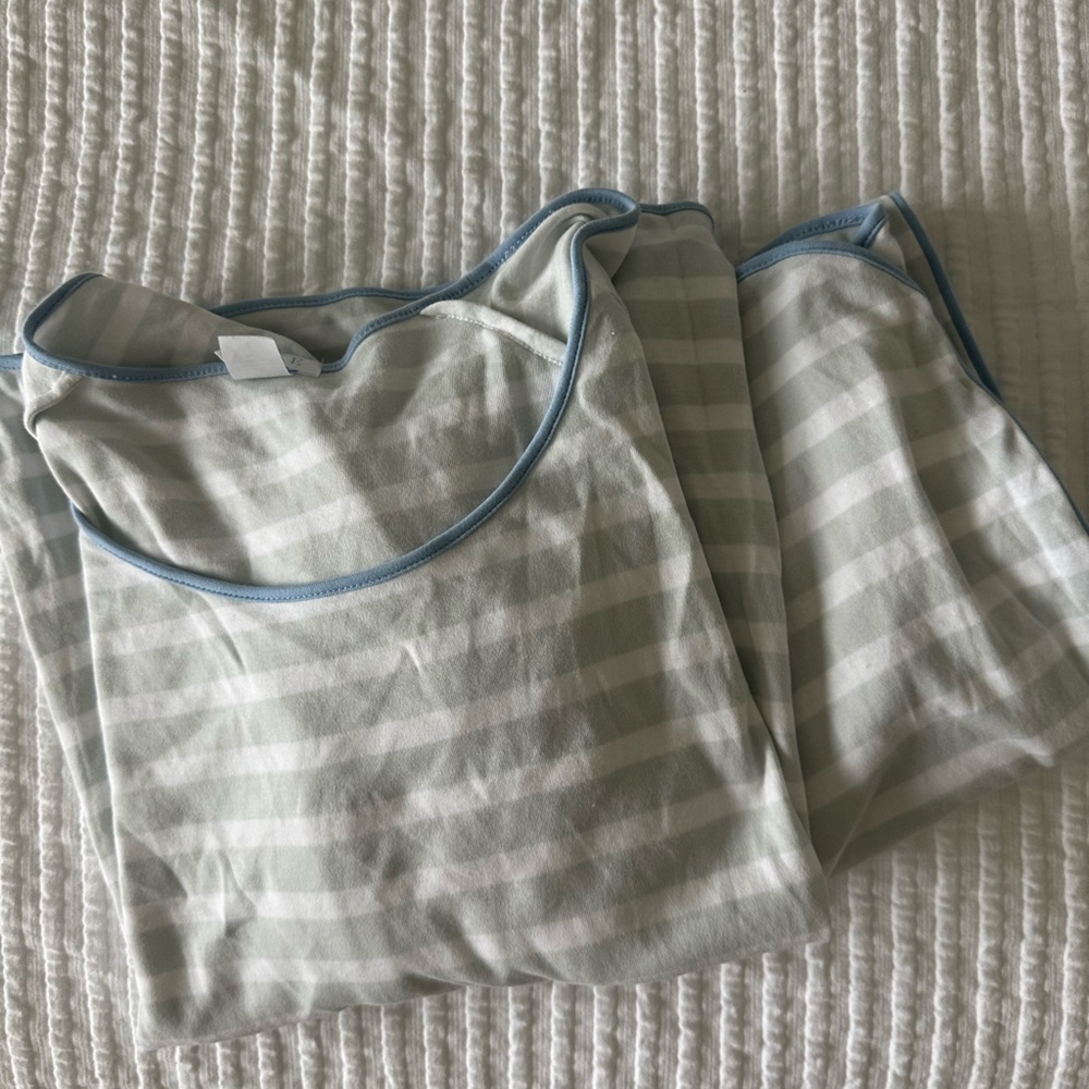 Striped Gray and Blue Women's Pajama Set